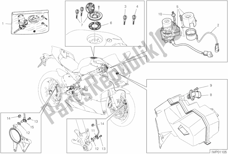 Wszystkie części do 13f - Urz? Dzenia Elektryczne Ducati Superbike Panigale V4 S Brasil 1100 2020